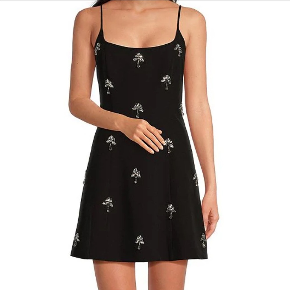 Gianni Bini Black and Silver Embellished Mini Dress